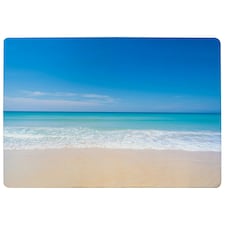 Nature landscape view of beautiful tropical beach and sea in sunny day (Rug) Blue | S