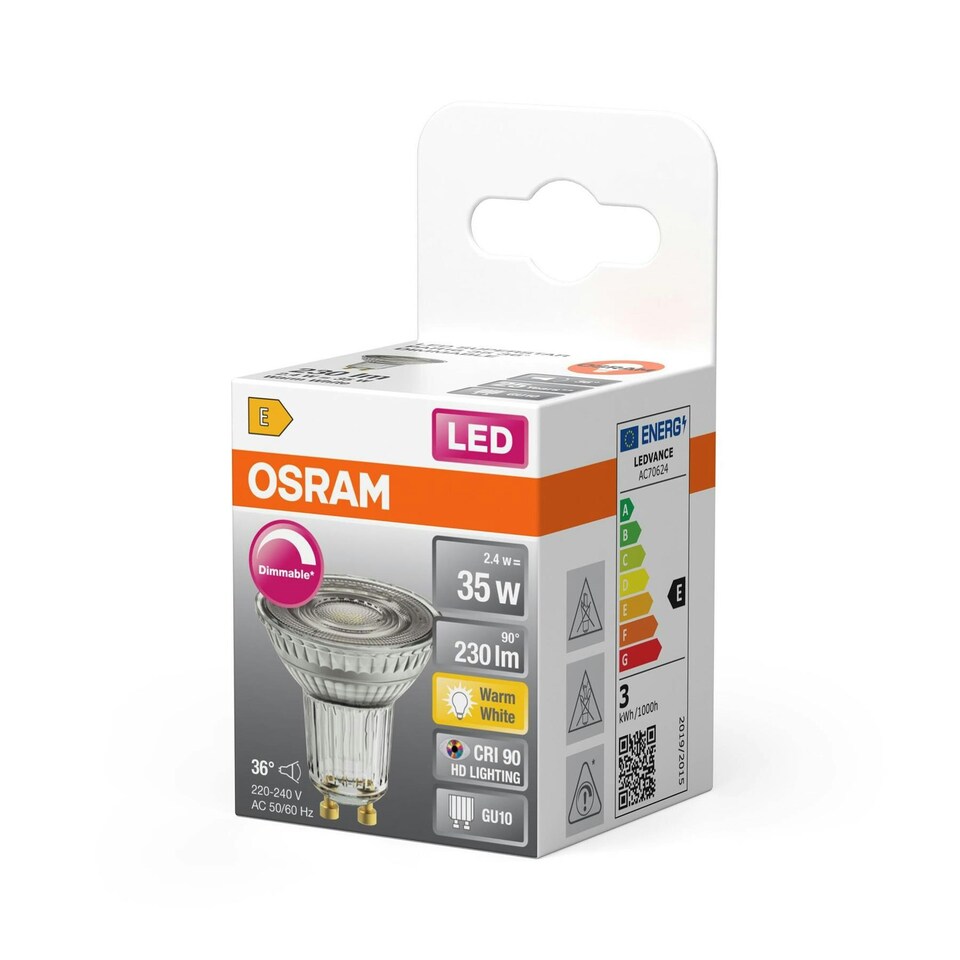 image 1 of OSRAM LED Spot SuperStar Light Bulb PAR16 Reflector Dimmable 6 Pack
