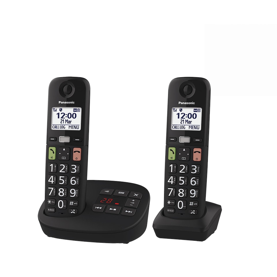 image 1 of Panasonic KX-TGU132EB Twin Big Button Cordless Phone Hearing Aid Compatible