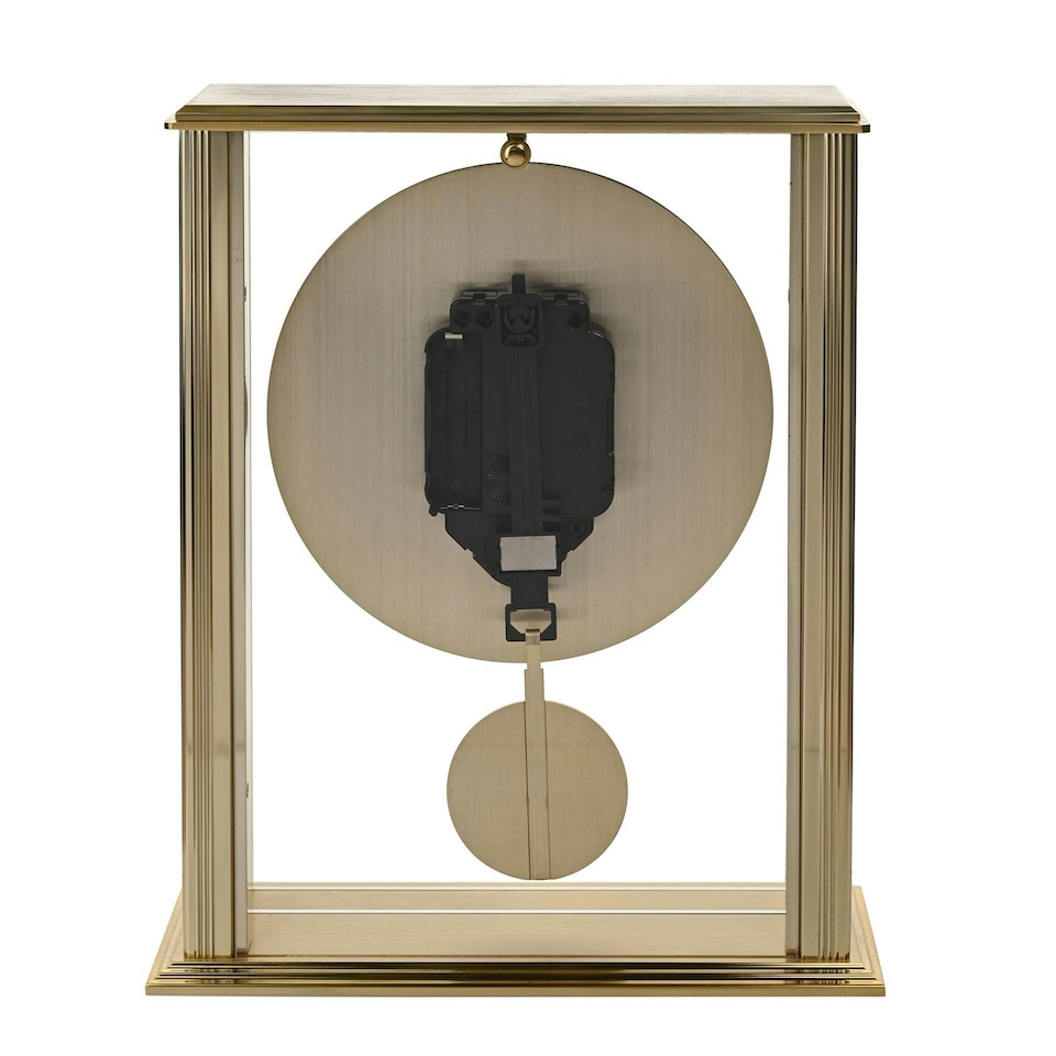 image 1 of Wm.Widdop Gold Mantel Clock With Pendulum Gold