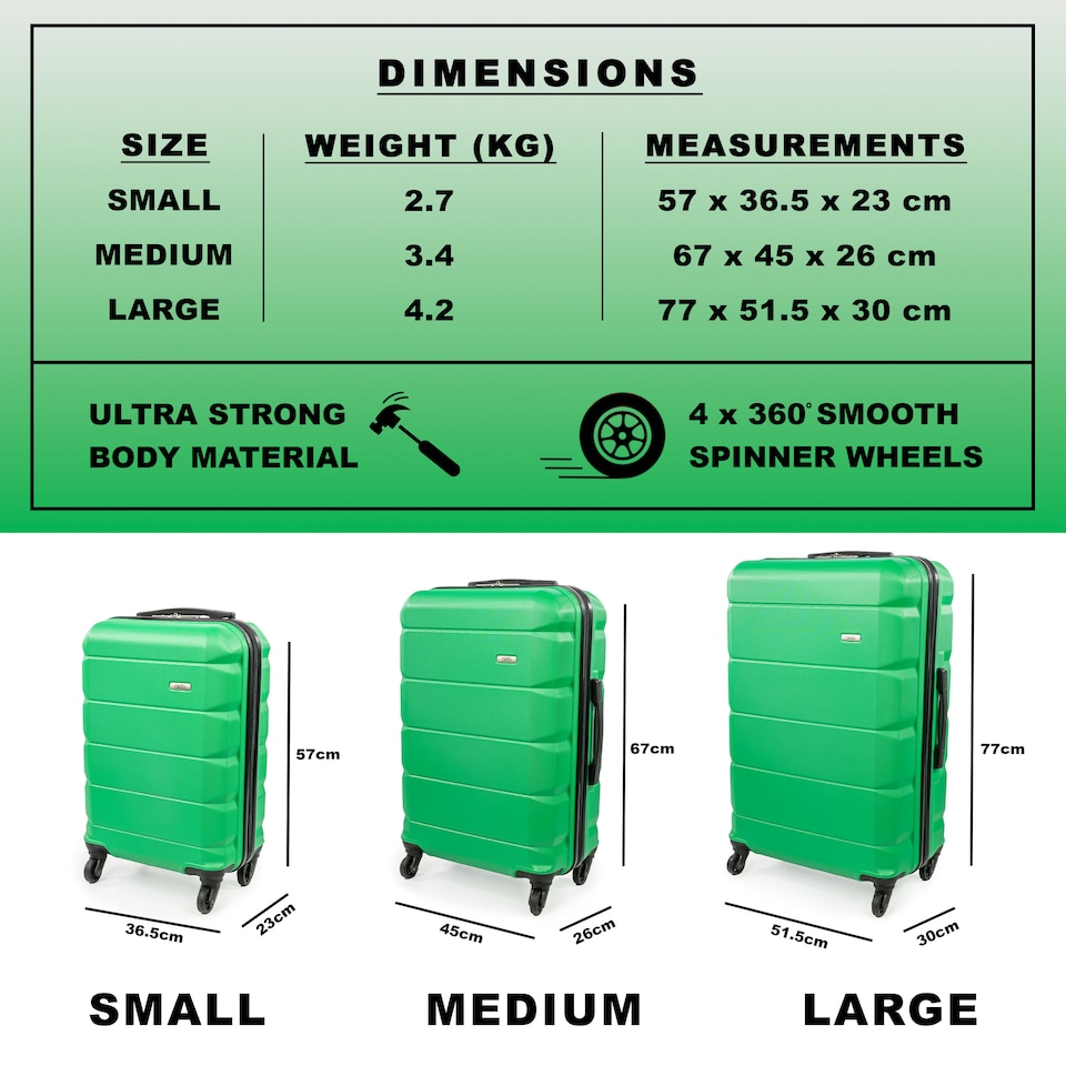 image 1 of A2B Exodus 30 Inch Hard Shell Hold Suitcase, 4 Wheel Travel Luggage - Green