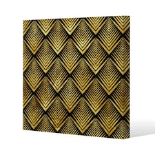 Golden Geometric Flower Pattern (Canvas Print) 114 x 114 x 4cm