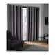 image 2 of Luxe Textured Woven Blackout Eyelet Curtains 116cm x 183cm Silver | Silver | Silver