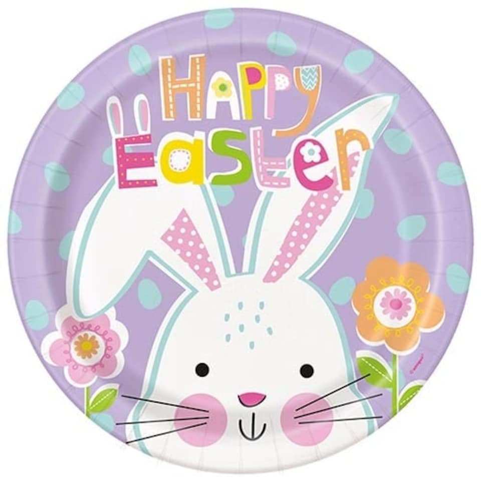 Easter Lilac Round Paper Plates 22cm - Pack of 8