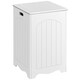 image 1 of Yaheetech Square Wooden Laundry Basket with Hinged Lid White White