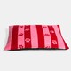 image 3 of OHS Dog Paw Print Soft Plush Plump Cosy Autumn Pumpkin Stripe Leopard Pet Bed Cushion, 80x60cm Multi | Pink/Red - Stripe | L
