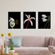 image 2 of Set of 3 Macro Photo Flower Bloom Petal Anther Stem Photography Black Wall Art Print A4