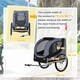 image 7 of PawHut Pet Bicycle Trailer Steel Dog Bike Carrier Water Resistant Travel Grey