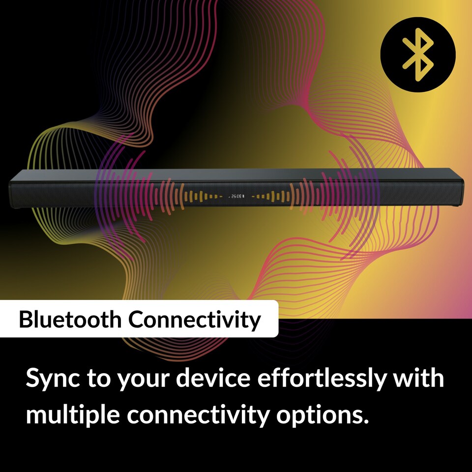 image 1 of HYE 2.0ch Soundbar 60W Bluetooth Wireless TV Soundbar - Black - 20SB4012