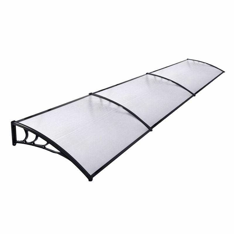 Living and Home Window Door Awning Canopy with Brackets 270cm - Black