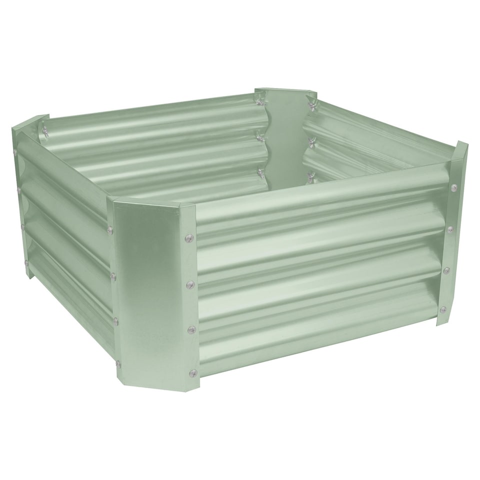 image 1 of Harbour Housewares Square Galvanised Steel Raised Garden Bed - 60cm x 60cm - Green