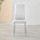 image 4 of Furniturebox 4x Milan White Chrome Hatched Faux Leather Dining Chairs