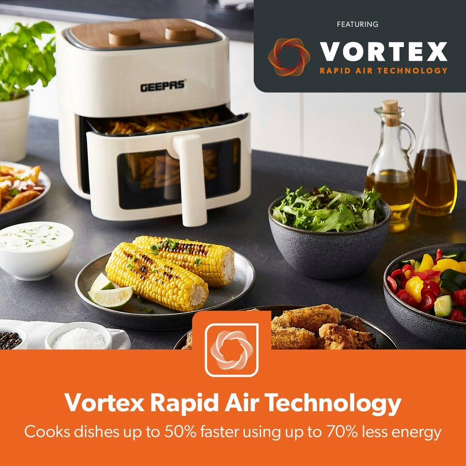 image 1 of GEEPAS 4.5L Vortex Air Fryer with Rapid Air Circulation , 1200W