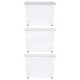 image 2 of 2 x 30L Clear Plastic Stackable Wheeled Storage Containers With Folding Split Lids Clear