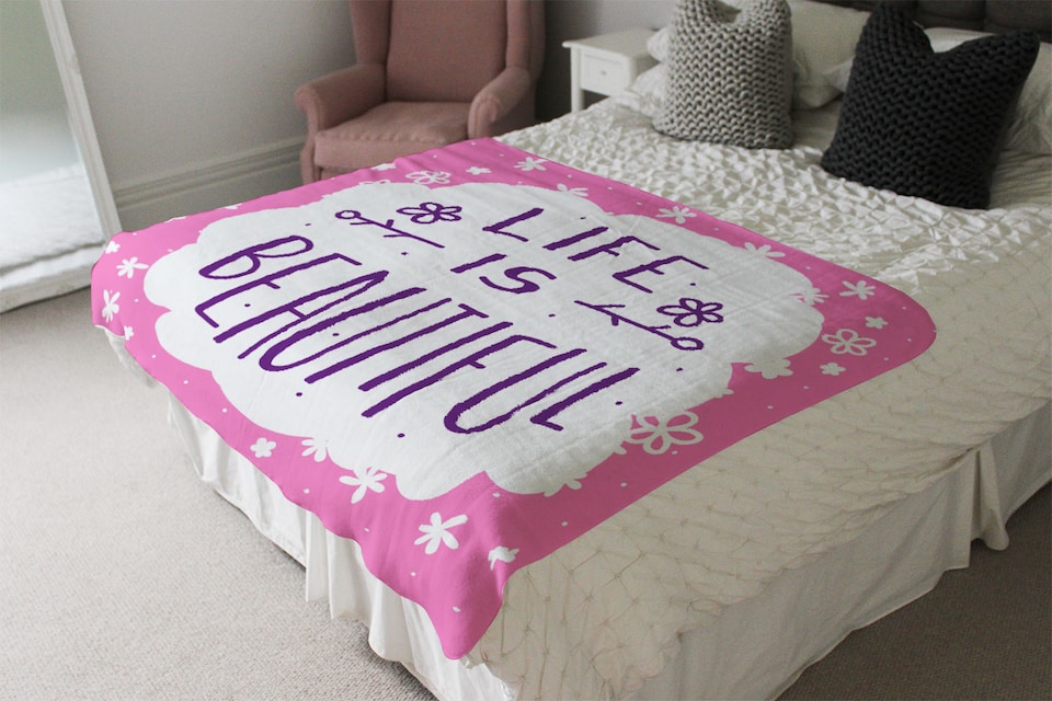 image 1 of Life Is Beautiful Blanket | Multi