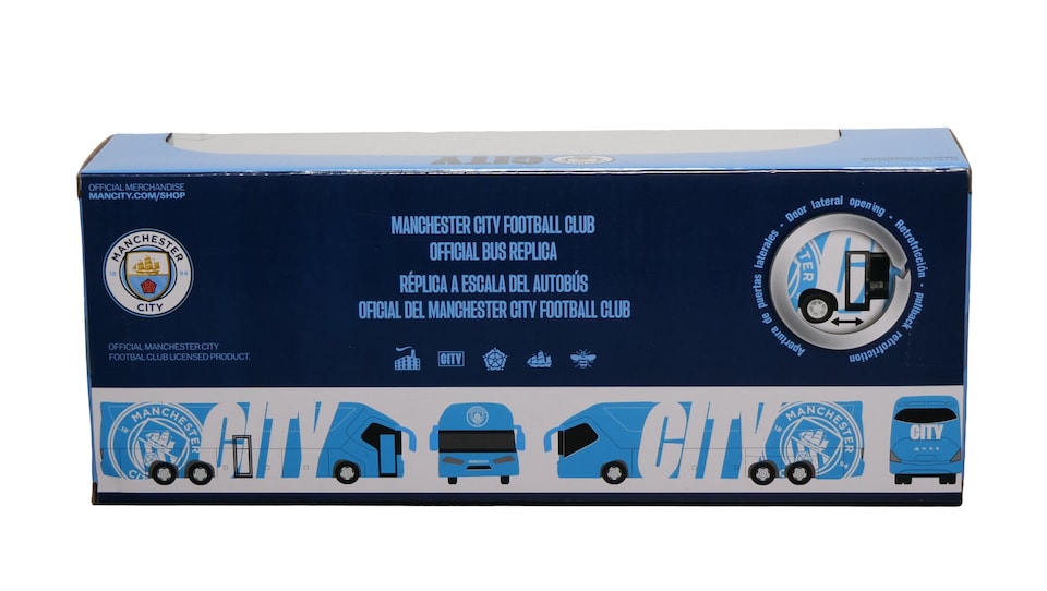 image 1 of Manchester City Bus Model Football Team Coach Toy