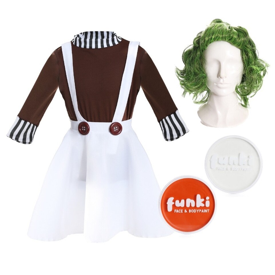 image 1 of Chocolate Factory Worker Costume - Wig & Face Paint | Brown | M