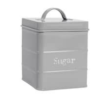Harbour Housewares Vintage Metal Kitchen Sugar Canister - Grey