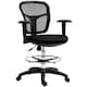image 6 of HOMCOM Drafting Stool Chair with Adjustable Armrest for Standing Desk, Black Black
