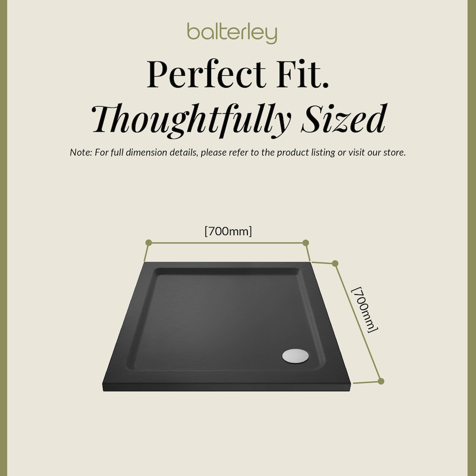 image 1 of Balterley Premium Square Shower Tray | Grey | Grey Slate | 1
