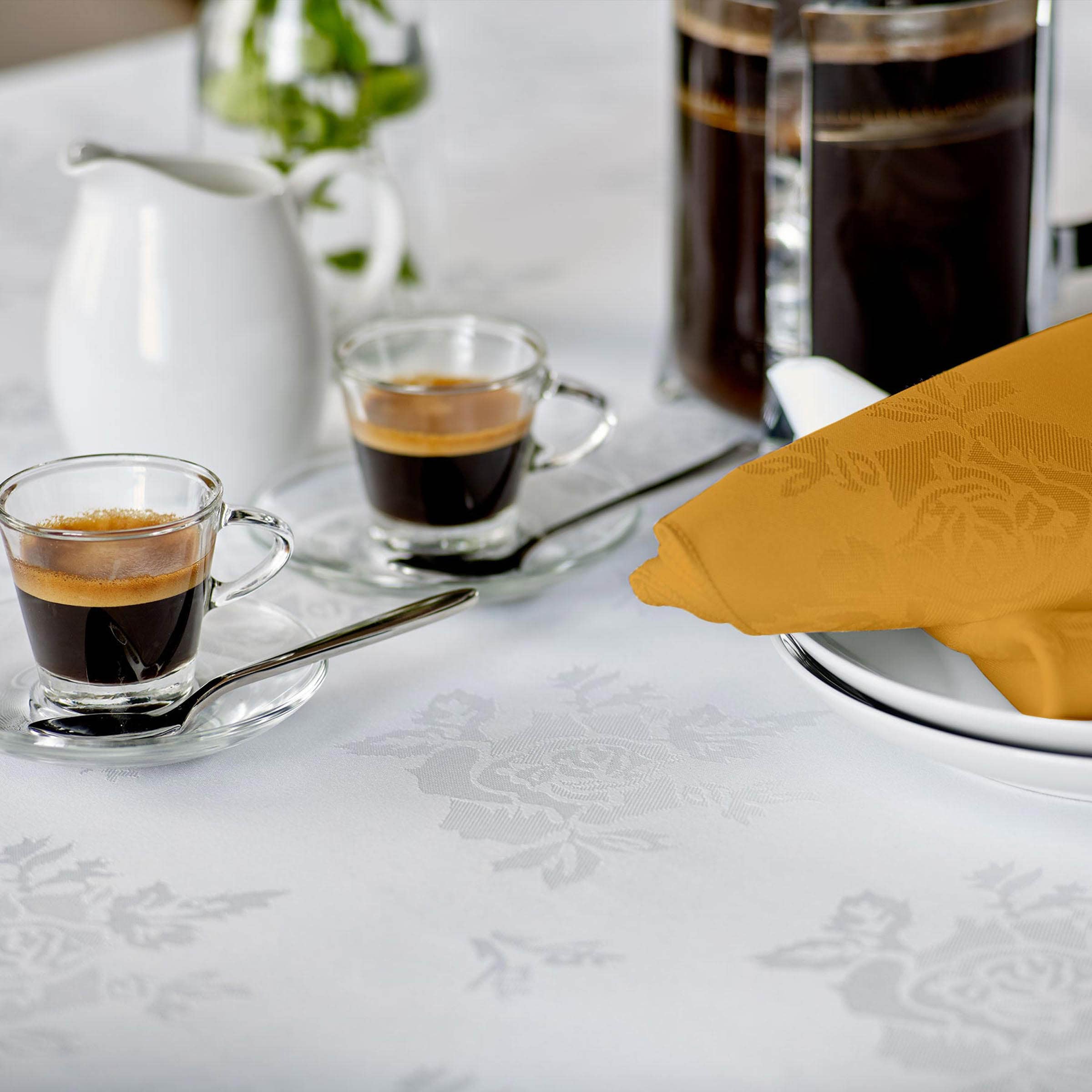 Polyester Rose Design Coloured Napkin - 41 x 41cm Green Seafoam Green One Size