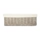 image 3 of Large Wicker Grey Wash Lined Storage Tray | Grey | Grey Wash