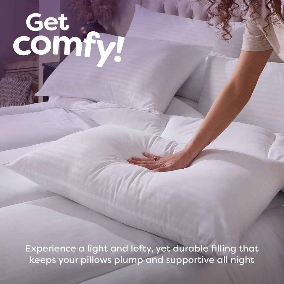 image 1 of Slumberdown Comfy Home, Medium Support Pillow White | 4 Pack