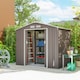 image 2 of Outsunny 7 x 4ft Metal Garden Shed, Outdoor Storage Tool House with Ventilation Slots, Foundation Kit and Lockable Double Doors, Grey