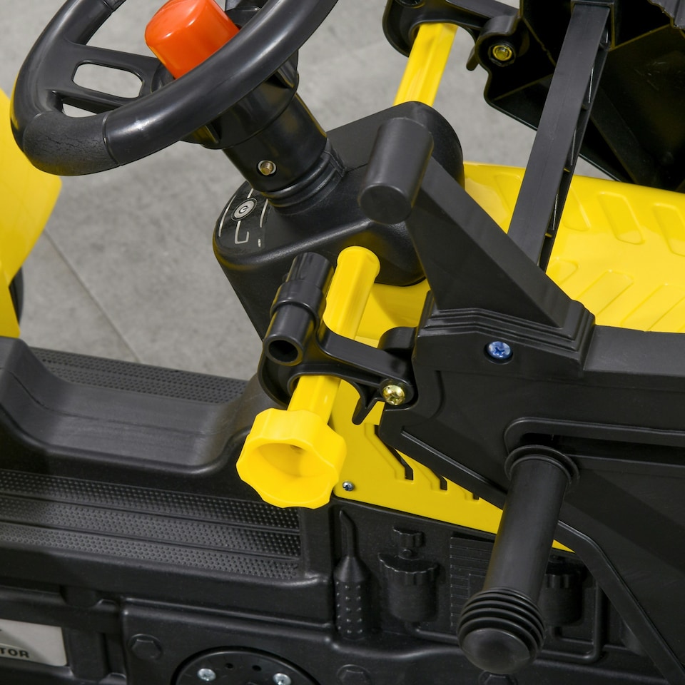 image 1 of HOMCOM Pedal Go Kart Ride On Excavator W/ Front Loader Digger, Four Wheels Child