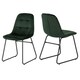 image 3 of Quebec Wave Edge Dining Set with 4 Velvet Lukas Chairs Green | Emerald Green