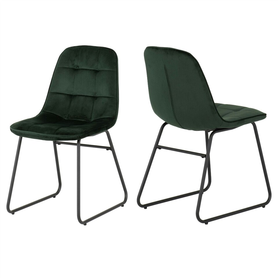 image 1 of Quebec Wave Edge Dining Set with 4 Velvet Lukas Chairs Green | Emerald Green