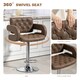 image 4 of HOMCOM Swivel Bar Stool with Extra Large Seat, PU Leather Upholstered Adjustable Barstool with Back, Arm and Footrest, Breakfast Bar Chair for Bistro, Kitchen, Coffee | Brown | Coffee