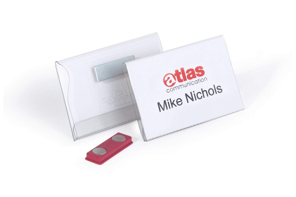 image 1 of Durable Conference Magnet Name Tag Badge Holders + Inserts | 25 Pack | 54 x 90mm