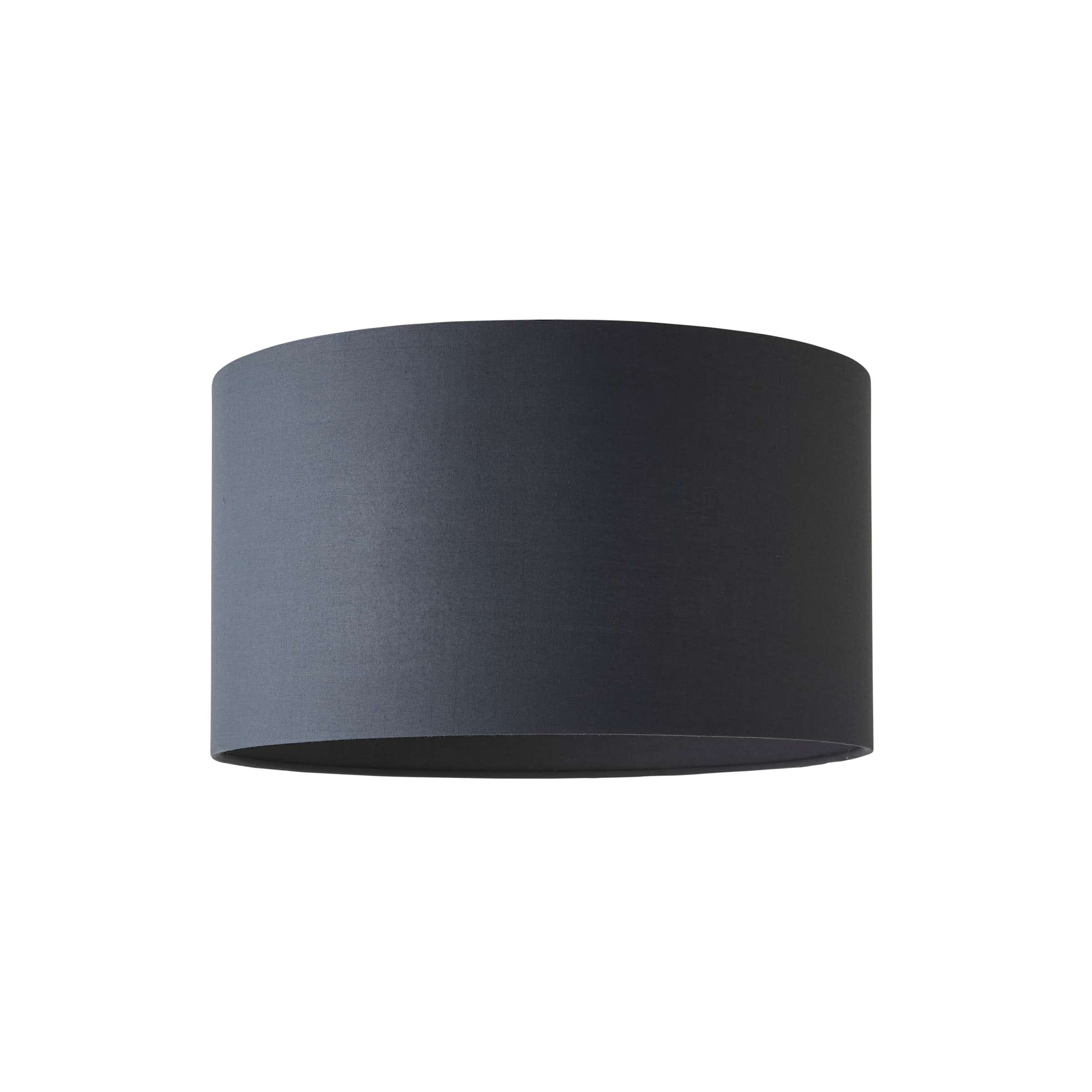 ValueLights Reni Charcoal Grey Fabric Easy Fit Drum Ceiling Lamp Shade | Size: Medium