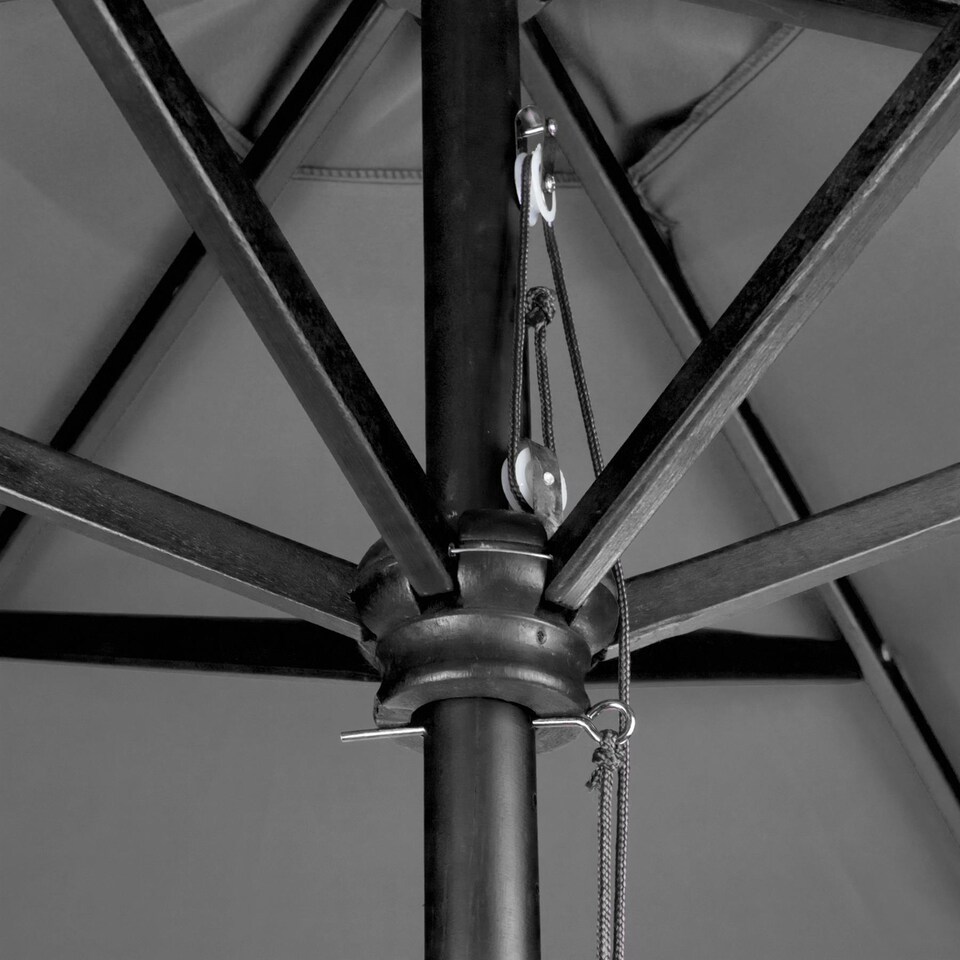 image 1 of Harbour Housewares Wooden Garden Parasol - 2.7m - Black | Black | Black