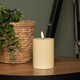 image 4 of 7.5cm x 10cm Cream Wax Melted Pool Effect Candle with Timer Function and Warm White LED