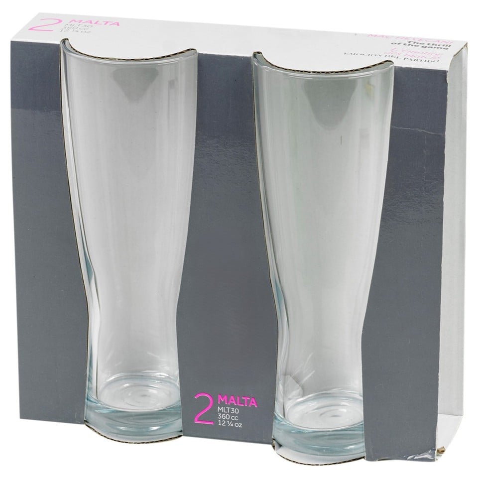 image 1 of 360ml Malta Beer Glasses Lager Ale Cider Drinkware Pub Bar
