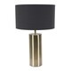 image 4 of ValueLights Lexy Antique Brass Touch Table Lamp with Black Drum Shade | Gold