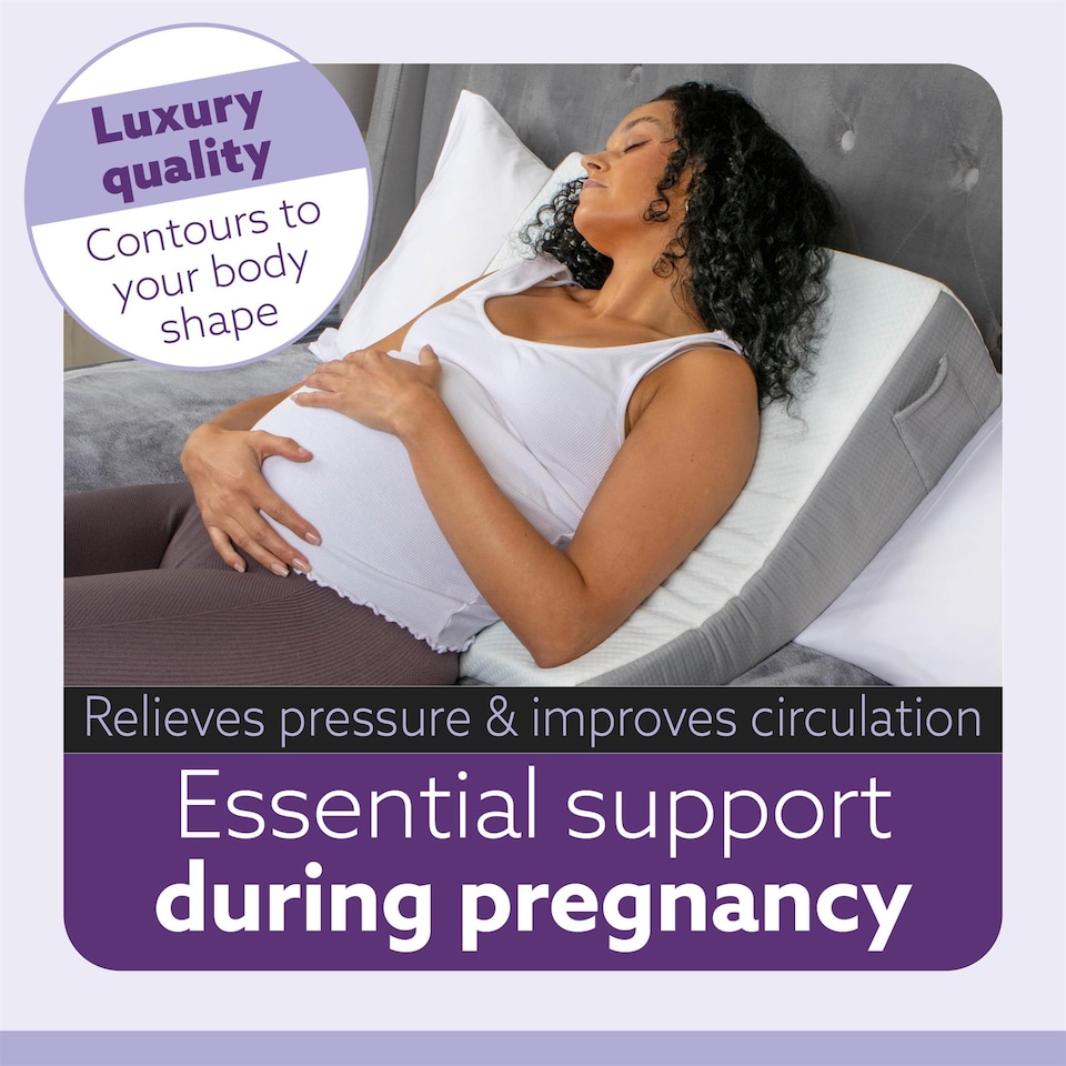 image 1 of Aamira Bed Wedge Pillow for Bed, Memory Foam, Orthopaedic Support for Sleeping, Acid Reflux, GERD, Snoring & Back Pain Washable