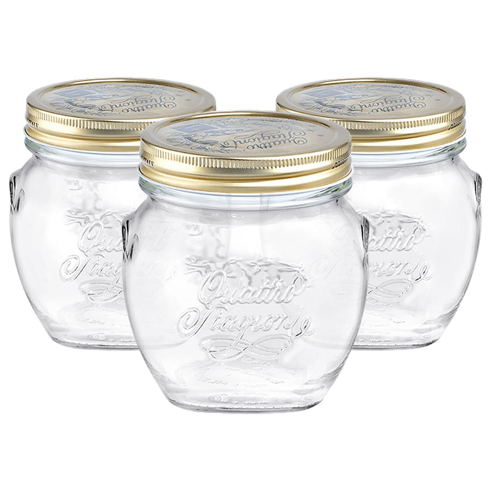 image 1 of Bormioli Rocco Quattro Stagioni Glass Storage Jars - 500ml - Pack of 3