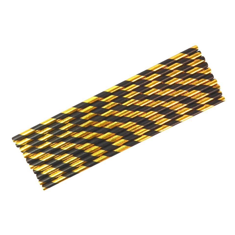 Party Straws (10pk) - Black & Gold