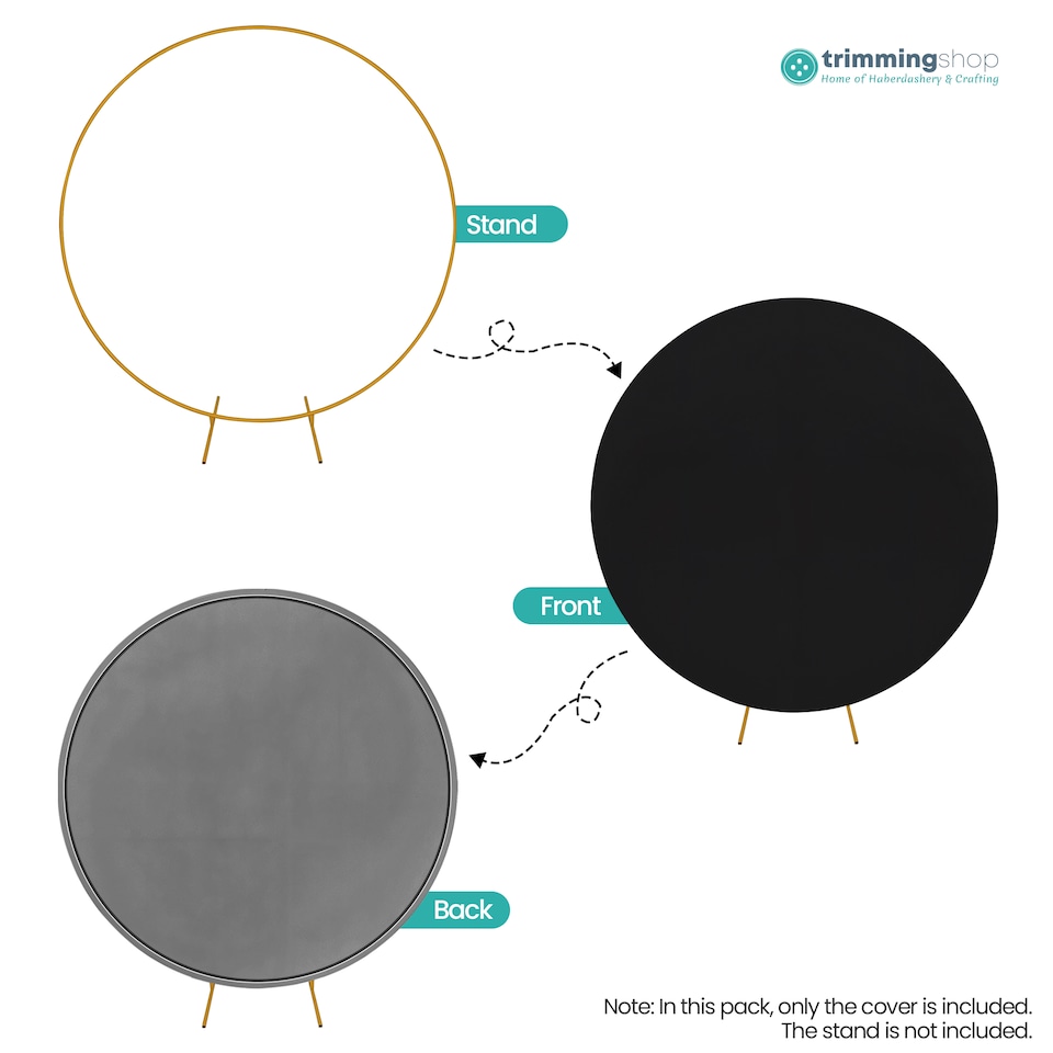 image 1 of 160GSM Black Round Arch Backdrop Cover - 220cm