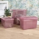 image 2 of Wham Crystal 5 x 60L Stackable Plastic Storage Boxes with Lids Pink