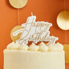 Gold Happy Birthday Celebration Candle