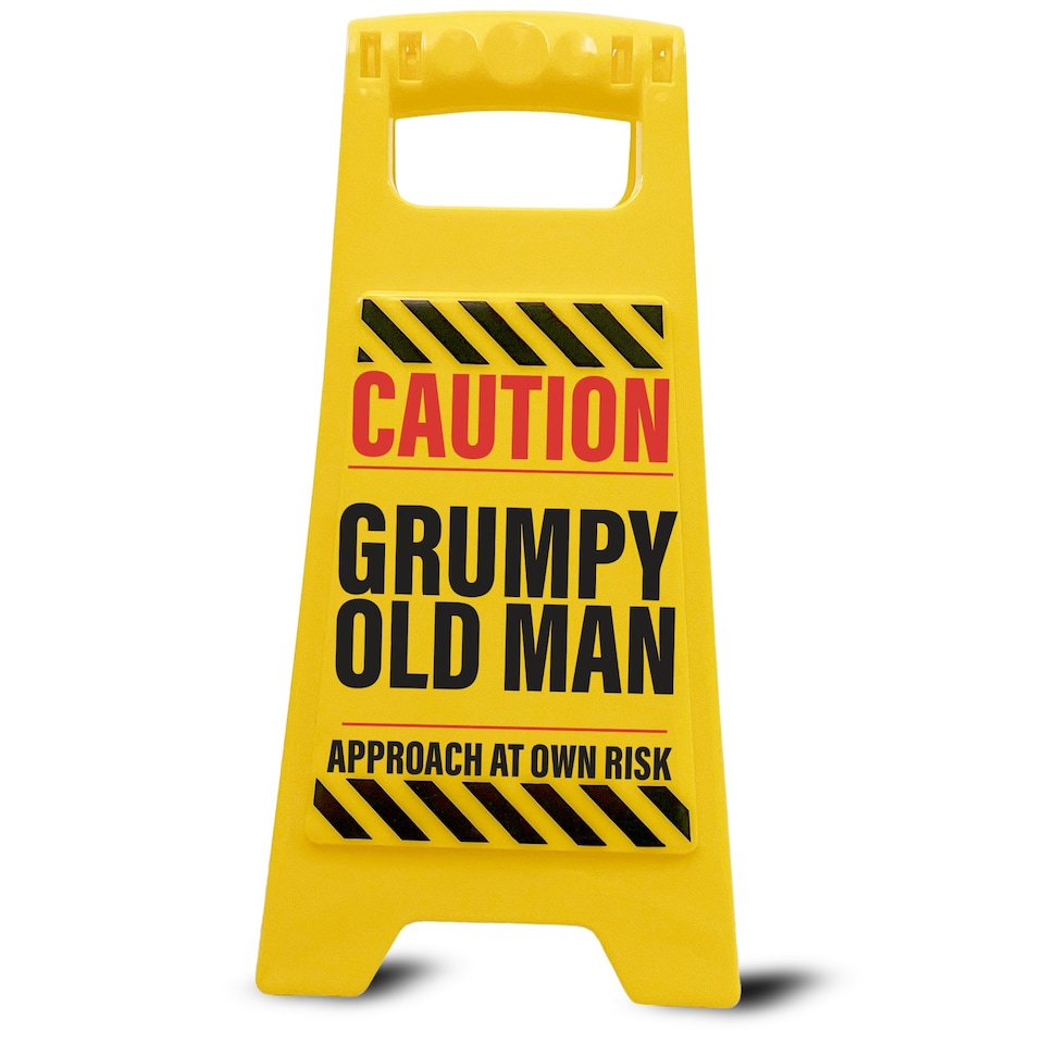 image 1 of Desk Warning Sign - Grumpy Old Man