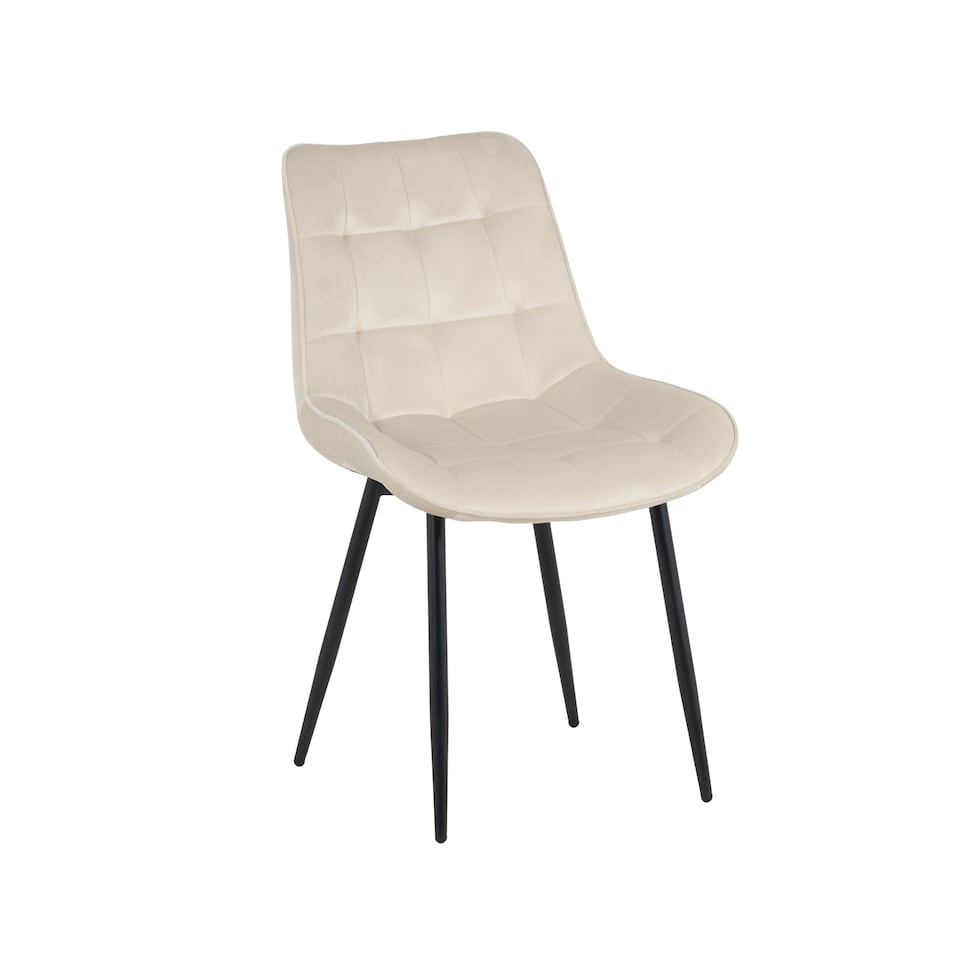 image 1 of New York Dining Table with 4 Erica Velvet Chairs - Cream | Cream