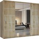 image 1 of Modern Wavy Sliding Mirror Wardrobe 120/150/180/203cm White/Black/Grey/Oak Brown | 120cm