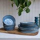 image 4 of Scandi Home Set of Four 20cm Oslo Blue Artisan Glaze Ceramic Side Plates Blue