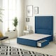 image 2 of Sunburst Divan Bed with 2 Drawers & 54'' Floor Standing Headboard Plush Velvet | Blue | Navy