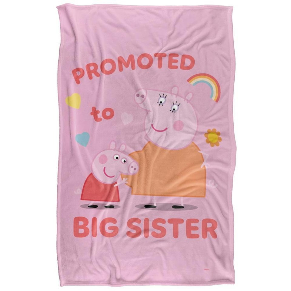 image 1 of Peppa Pig Promoted To Big Sister Blanket - White - One Size